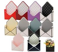 Valentine Envelope Boxes,Valentines Day Red Envelope Gift Box,Romantic Foldable Flower Wrapping Paper Box,Double-Sided Laminated Thickened Flower Bouquet Gift Boxes (10B)