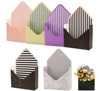 Valentine Envelope Boxes,Valentines Day Red Envelope Gift Box,Romantic Foldable Flower Wrapping Paper Box,Double-Sided Laminated Thickened Flower Bouquet Gift Boxes (6B)