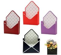 Valentine Envelope Boxes,Valentines Day Red Envelope Gift Box,Romantic Foldable Flower Wrapping Paper Box,Double-Sided Laminated Thickened Flower Bouquet Gift Boxes (4A)