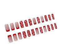 Valentine Faux Nails Square Presse Sur Les Clous Acrylique Complexe Couvertures Fausses Sur Le Brillant Coup Poule Acrylique Artificiel Pour Femmes Claires