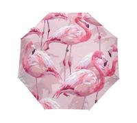 Valentine Flamant Oiseau Rose Parapluie Pliant Enfant Garçons Filles Automatique Protection UV Parapluies Coupe-Vent pour Voyager