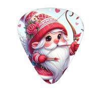 Valentine-Gnomes-Love-Arrow Lot de 12 médiators avec 3 épaisseurs et boîte de rangement, médiators en ABS pour guitare basse électrique