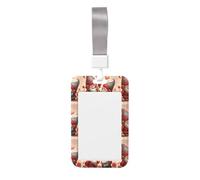 Valentine-Gnomes-Rose-Romantique Abs Porte-badge vertical avec film de numérisation transparent