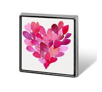 Valentine Heart Aquarelle Rose Vintage Unisexe Broches & Épingles Carré Léger Revers Insigne Bijoux pour Vêtements Châle Chapeau