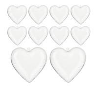 Valentine Heart Box Lot de 10 boîtes de rangement transparentes en forme de boîte à bonbons pour intérieur ou extérieur