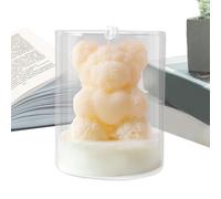 Valentine Heart Candles - Bear Holiday Decoration, Romantic Festive Candle, Scented Wax, Decorative Table Accessory | Partner Spouse Boyfriend Girlfriend Dinner Celebration, Ideal For Proposal Gift