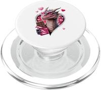 Valentine Heart Dragon with Chocolate Love PopSockets PopGrip pour MagSafe