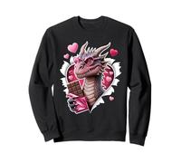 Valentine Heart Dragon with Chocolate Love Sweatshirt