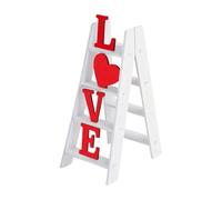 Valentine Ladder Décoration de table Love in The Ladder | Panneau de Saint-Valentin avec échelle d'amour pour décoration de table de bureau, cheminée, étagère de mariage