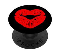 Valentine Lips in A Shape of A Red Heart PopSockets PopGrip Adhésif