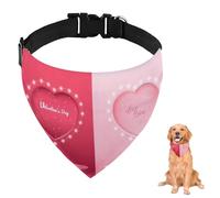 Valentine Love You Bandana pour chien avec sangle réglable Anneau en D Bavoir triangle pour animal domestique Vêtements et accessoires pour chiens, chiots, chats, décoration lavable en machine