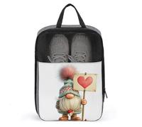 Valentine Nain tenant un signe en forme de cœur Sac à chaussures pour voyage Usage quotidien Anti-poussière Pochette de rangement pour chaussures de golf