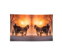 Valentine Paris Tour Eiffel romantique Couple Carrosse Coucher de soleil Imprimée Bannière Décoration de la maison Fête d'anniversaire Cour Décoration extérieure Drapeau multi-tailles