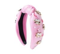 Valentine Rhinestone Headband, Knotted Fashion Hairband, Wide Top Hairband, Hair Accessory For Partner, Valentine's Day Hairband, Rhinestone Hair Accessory, Fashionable Hairband For Women