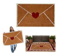 Valentine Rug | Envelope Heart Artificial Coir Door Mat | Red Love Heart Welcome Floor Mats | Non-Slip Entrance Door for Indoor/Outdoor Home Patio Deck Balcony Backyard Kitchen