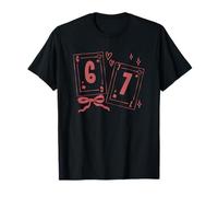 Valentine Six Seven Meme Jeu de Cartes Couple Assorti Tendance T-Shirt