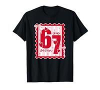 Valentine Six Seven Meme Jeu de Cartes Couple Assorti Tendance T-Shirt