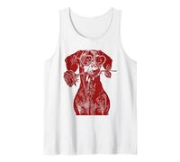 Valentine Teckel avec cœur Lunettes de Soleil Motif Chien Saucisse Floral Débardeur