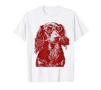 Valentine Teckel avec cœur Lunettes de Soleil Wiener Dog T-Shirt