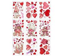 Valentine Window Decals, Door Decor Gnome Static Decals, Valentine's Day Window Glass Decorations, Holiday Window Stickers, Winter Window Stickers, Valentine's Day Glass Stickers