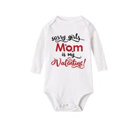 Valentines Baby Girl Boy Outfit Infant Long Sleeve Bodysuit Heart Letter Print Romper Jumpsuit Newborn Adorable Clothes Valentine Baby Girl Boy Outfit (White, 6-12 Months) k1485b