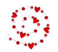 Valentines Banner - 8.2ft Romantic Heart Felt Garland for Decoration | Hanging Party Ornament, Bedroom Fireplace Wall Accessory, Table Farmhouse Style, Holiday Celebration Home Accent