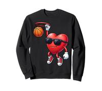 Valentines Basketball Heart Playing Basketball Boys Kids Sweatshirt