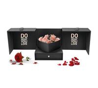 Valentines Box, Festival Box with Satin Ribbbon, Flower Box with Drawer, Satin Ribbon Paper Boxes for Valentine's Day, Mother's Day, Gift Packaging and Special Occasions