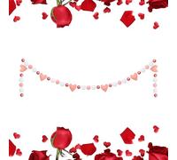 Valentines Day Decorations | 8,2 ft Felt Romantic Heart Banner Home Decor | Hanging Love Themed Decoration | Soft Felt Heart Garland Design | Creates Warm Romantic Atmosphere | Suitable For Home