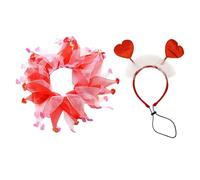 Valentine's Day Dog Costumes, Celebration Puppy Red Heart Headband,7.87x10.63 inches, Dog Holiday Party Props, Valentine's Pet Hair Accessories for Small, Medium, Large Pets