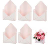 Valentines Day Envelopes Box, Valentine Envelope Boxes, Red Flower Gifts Box with Love Letters Design, Flower Wrapping Paper, Wedding & Valentine’s Day Gifts (5Pcs-E)