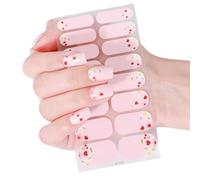 Valentine's Day Nails Stickers Full Wraps Polish Strips Self Adhesive Art Decals Heart Kiss Love Pattern Adhesive Nail Art Decals
