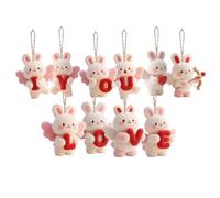 Valentines Day Ornaments, Wood Rabbit Shape Pendant, 6 inch Holiday Decor with Hanging Loop, Pendant Decor with Compact Design, Romantic Celebration Accent, Home Party Decoration for Indoor Outdoor