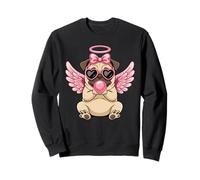 Valentine's Day Pug Cupid with Angel Sweatshirt