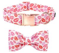 Valentine's Day Red Lips Collier Collier avec Nœud Papillon Chien Chien Chien pour Grand Moyen Petit Chien (Size : X-Large)