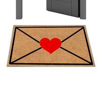 Valentines Day Rug - Envelope Design Anti Slip Doormat | Crystal Velvet Entrance Mat with Compact Size, Playroom Bedroom Hotel Dorm Party Apartment Office Outdoor Use, Festive Decorative Accessory