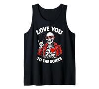 Valentines Day Skeleton Rocker Love You to The Bones Rock on Débardeur