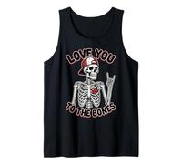 Valentines Day Skeleton Rocker Love You to The Bones Rock on Débardeur