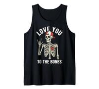 Valentines Day Skeleton Rocker Love You to The Bones Rock on Débardeur