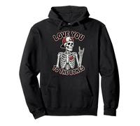 Valentines Day Skeleton Rocker Love You to The Bones Rock on Sweat à Capuche
