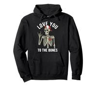 Valentines Day Skeleton Rocker Love You to The Bones Rock on Sweat à Capuche