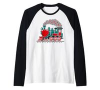 Valentines Day Train Hearts Love Choo Choo Boys Kids Youth Manche Raglan