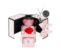 Valentine's DayValentines Day Gifts for Her, Rose Bear Preserved Flowers Gift Set, Forever Flowers Rose Gifts for Girlfriend Wife, Mothers Day, Christ