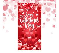 Valentines Door Cover - Romantic Heart Theme Backdrop | 35.4x70.8inch Convenient Valentines Day Door Banner - For Seasonal Romance Creation Garage Front Porch Party Decor Holiday Supplies