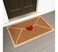 Valentines Door Mat, Valentine's Day Envelope Heart Artificial Coir Door Mat, Red Love Heart Welcome Floor Mats, Non-Slip Entrance Door Rugs for Indoor Outdoor Home Decor (A,23.6 * 35.4in)