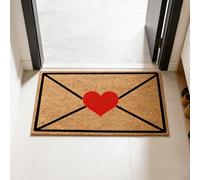 Valentines Door Mat, Valentine's Day Envelope Heart Artificial Coir Door Mat, Red Love Heart Welcome Floor Mats, Non-Slip Entrance Door Rugs for Indoor Outdoor Home Decor (B,19.7 * 31.5in)