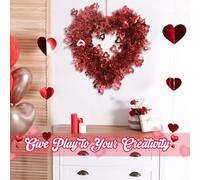 Valentines Door - Red Heart holidayWall Sign, Festive holidaywreath| Entryway Wedding Party Decoration, Family Gathering Kitchen Decor, Valentine's Day, holidayHeart