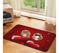 Valentines Glitters Love Hearts Printed,Waterproof Pet Feeding Mat,PU Leather Placemats for Cat Dog Water Bowl,Food Mats,40x60cm