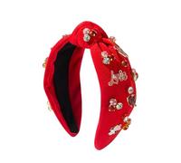 Valentines Headbands for Women, Valentine's Day Headband for Women, Heart Rhinestone Headband, Jeweled Hairband for Women, Knotted Hairband for Holiday, Rhinestone Valentine's Day Headband