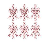 Valentines Heart Cabinet Bows, 6-Piece 39-Inch Holiday Decor, Large Romantic Bow Accessories with Elegant Design, Kitchen Door Window Wall Wardrobe Furniture Ornament with Versatile Placement